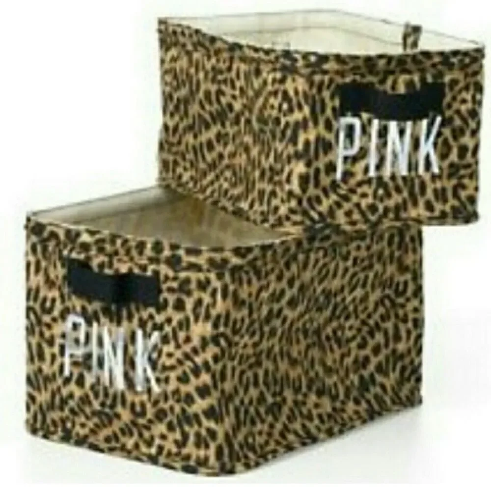 PINK VS CHEETAH STORAGE BINS SETS OF 2